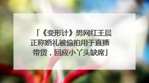 《变形计》男网红王晨正称婚礼被偷拍用于直播带货，回应小丫头缺席