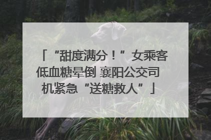“甜度满分！”女乘客低血糖晕倒 襄阳公交司机紧急“送糖救人”