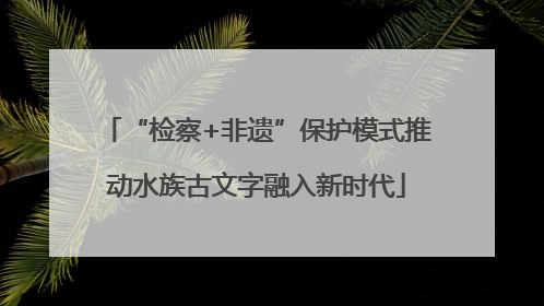 “检察+非遗”保护模式推动水族古文字融入新时代