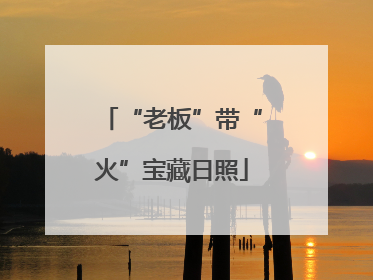 “老板”带“火”宝藏日照