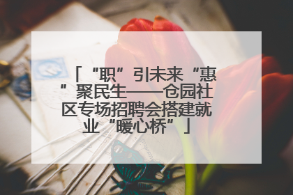 “职”引未来“惠”聚民生——仓园社区专场招聘会搭建就业“暖心桥”