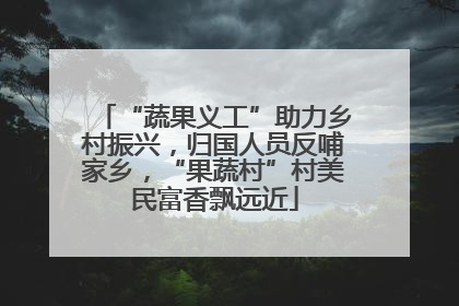 “蔬果义工”助力乡村振兴，归国人员反哺家乡，“果蔬村”村美民富香飘远近