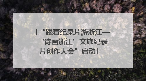 “跟着纪录片游浙江——‘诗画浙江’文旅纪录片创作大会”启动