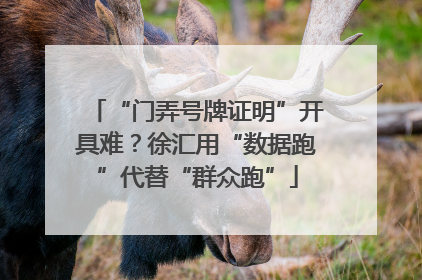 “门弄号牌证明”开具难？徐汇用“数据跑”代替“群众跑”