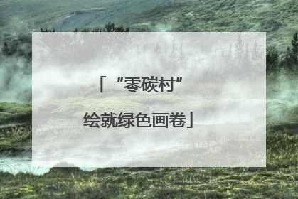 “零碳村” 绘就绿色画卷