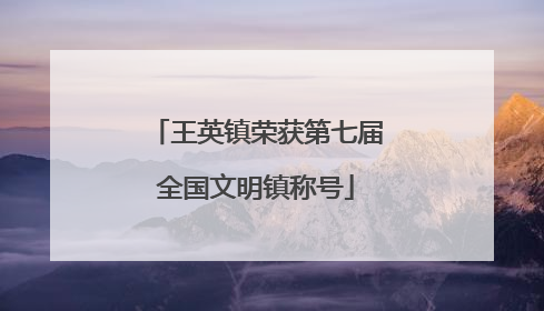 王英镇荣获第七届全国文明镇称号