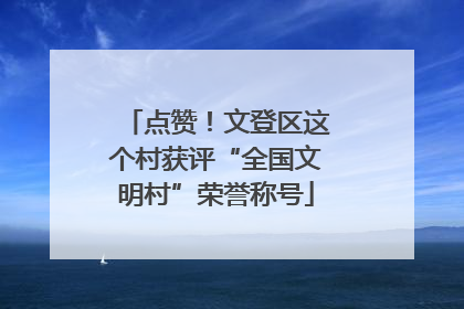 点赞！文登区这个村获评“全国文明村”荣誉称号