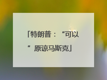 特朗普：“可以”原谅马斯克