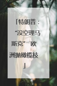 特朗普：“没空理马斯克” 欧洲抛橄榄枝