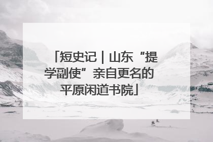 短史记｜山东“提学副使”亲自更名的平原闲道书院