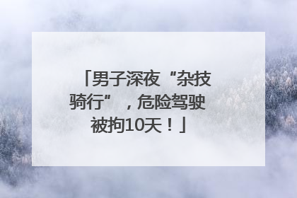男子深夜“杂技骑行”，危险驾驶被拘10天！