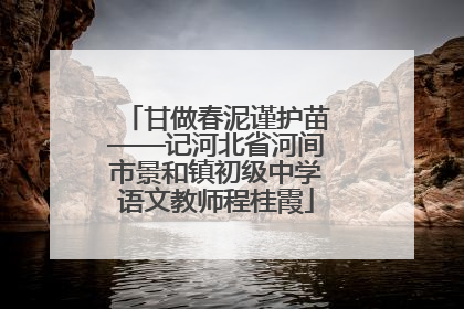 甘做春泥谨护苗——记河北省河间市景和镇初级中学语文教师程桂霞