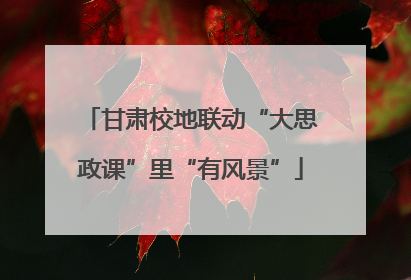 甘肃校地联动“大思政课”里“有风景”