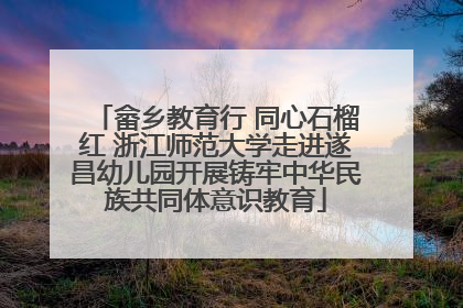 畲乡教育行 同心石榴红 浙江师范大学走进遂昌幼儿园开展铸牢中华民族共同体意识教育