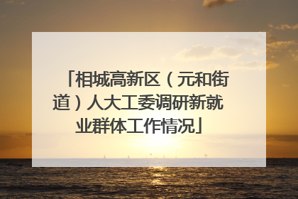 相城高新区（元和街道）人大工委调研新就业群体工作情况