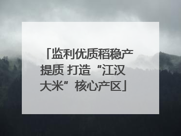 监利优质稻稳产提质 打造“江汉大米”核心产区