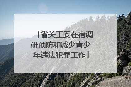 省关工委在宿调研预防和减少青少年违法犯罪工作