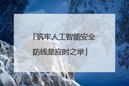 筑牢人工智能安全防线是应时之举