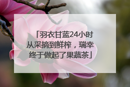 羽衣甘蓝24小时从采摘到鲜榨，瑞幸终于做起了果蔬茶
