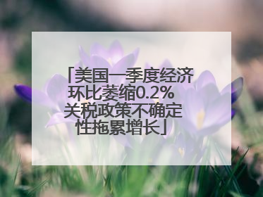 美国一季度经济环比萎缩0.2% 关税政策不确定性拖累增长
