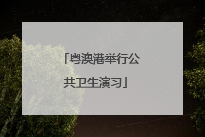 粤澳港举行公共卫生演习