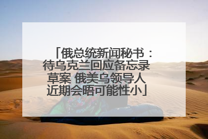 俄总统新闻秘书：待乌克兰回应备忘录草案 俄美乌领导人近期会晤可能性小