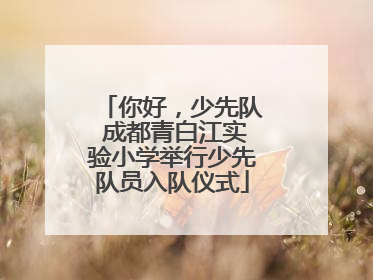 你好，少先队 成都青白江实验小学举行少先队员入队仪式