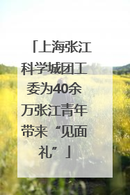 上海张江科学城团工委为40余万张江青年带来“见面礼”