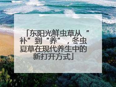 东阳光鲜虫草从“补”到“养”，冬虫夏草在现代养生中的新打开方式