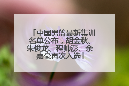 中国男篮最新集训名单公布，胡金秋、朱俊龙、程帅澎、余嘉豪再次入选