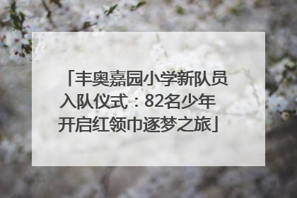 丰奥嘉园小学新队员入队仪式：82名少年开启红领巾逐梦之旅