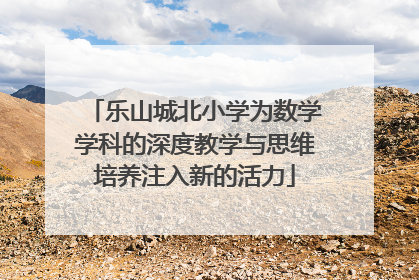 乐山城北小学为数学学科的深度教学与思维培养注入新的活力