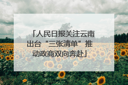 人民日报关注云南出台“三张清单”推动政商双向奔赴