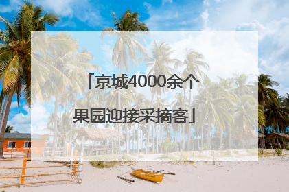 京城4000余个果园迎接采摘客