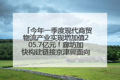 今年一季度现代商贸物流产业实现增加值205.7亿元！廊坊加快构建链接京津冀面向全世界的物流通道