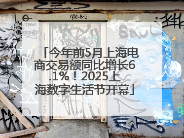 今年前5月上海电商交易额同比增长6.1%！2025上海数字生活节开幕