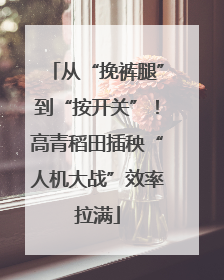 从“挽裤腿”到“按开关”！高青稻田插秧“人机大战”效率拉满