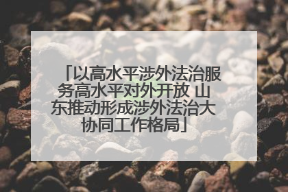 以高水平涉外法治服务高水平对外开放 山东推动形成涉外法治大协同工作格局