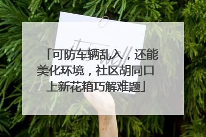 可防车辆乱入，还能美化环境，社区胡同口上新花箱巧解难题