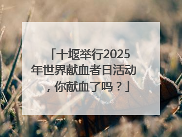 十堰举行2025年世界献血者日活动，你献血了吗？