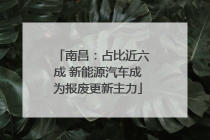 南昌：占比近六成 新能源汽车成为报废更新主力