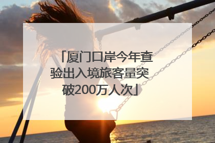 厦门口岸今年查验出入境旅客量突破200万人次