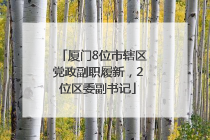 厦门8位市辖区党政副职履新，2位区委副书记