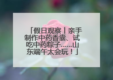 假日观察丨亲手制作中药香囊、试吃中药粽子……山东端午太会玩！