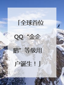 全球首位QQ“金企鹅”等级用户诞生！