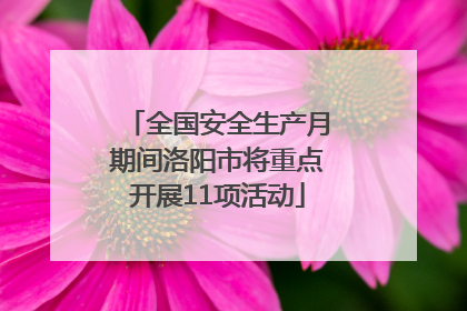 全国安全生产月期间洛阳市将重点开展11项活动