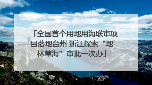 全国首个用地用海联审项目落地台州 浙江探索“地林草海”审批一次办