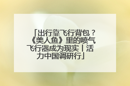 出行靠飞行背包？《美人鱼》里的喷气飞行器成为现实丨活力中国调研行