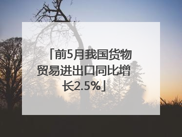 前5月我国货物贸易进出口同比增长2.5%