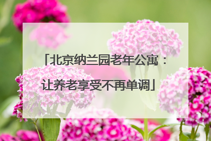 北京纳兰园老年公寓:让养老享受不再单调